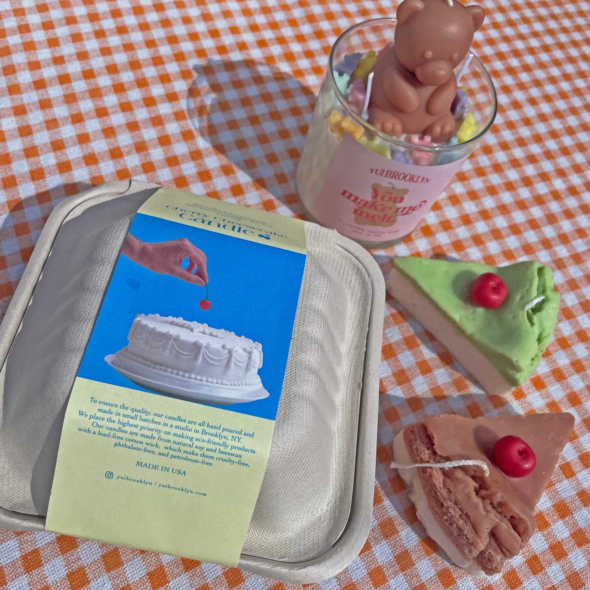Cheese Cake Shaped Soy Wax Candle │ Kawaii Candle │ Yui Brooklyn