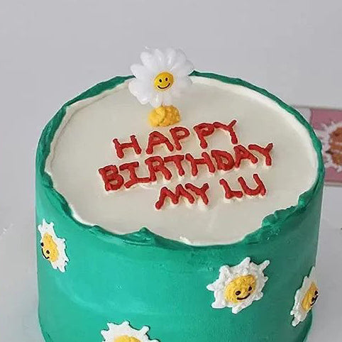 5Pcs/10Pcs Set Daisy Smile Cake Topper Birthday Candles Cute Sunflower with Smile Face