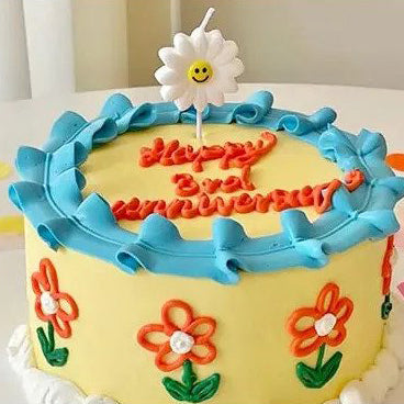 5Pcs/10Pcs Set Daisy Smile Cake Topper Birthday Candles Cute Sunflower with Smile Face