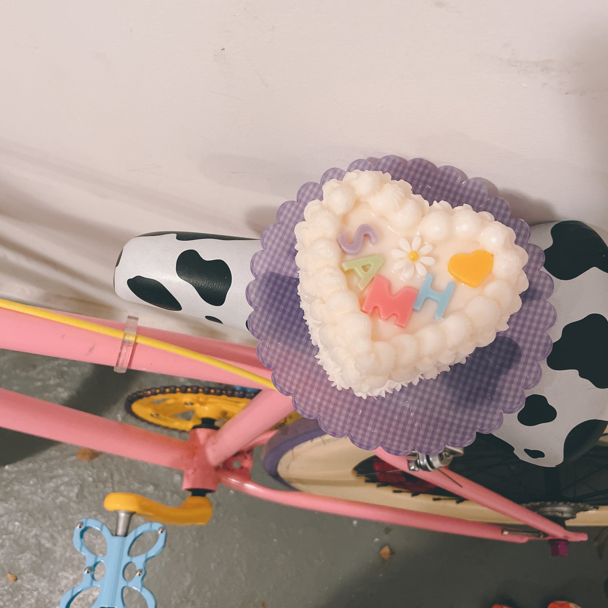 Personalized Heart Cake Shaped Soy & BeesWax Candle