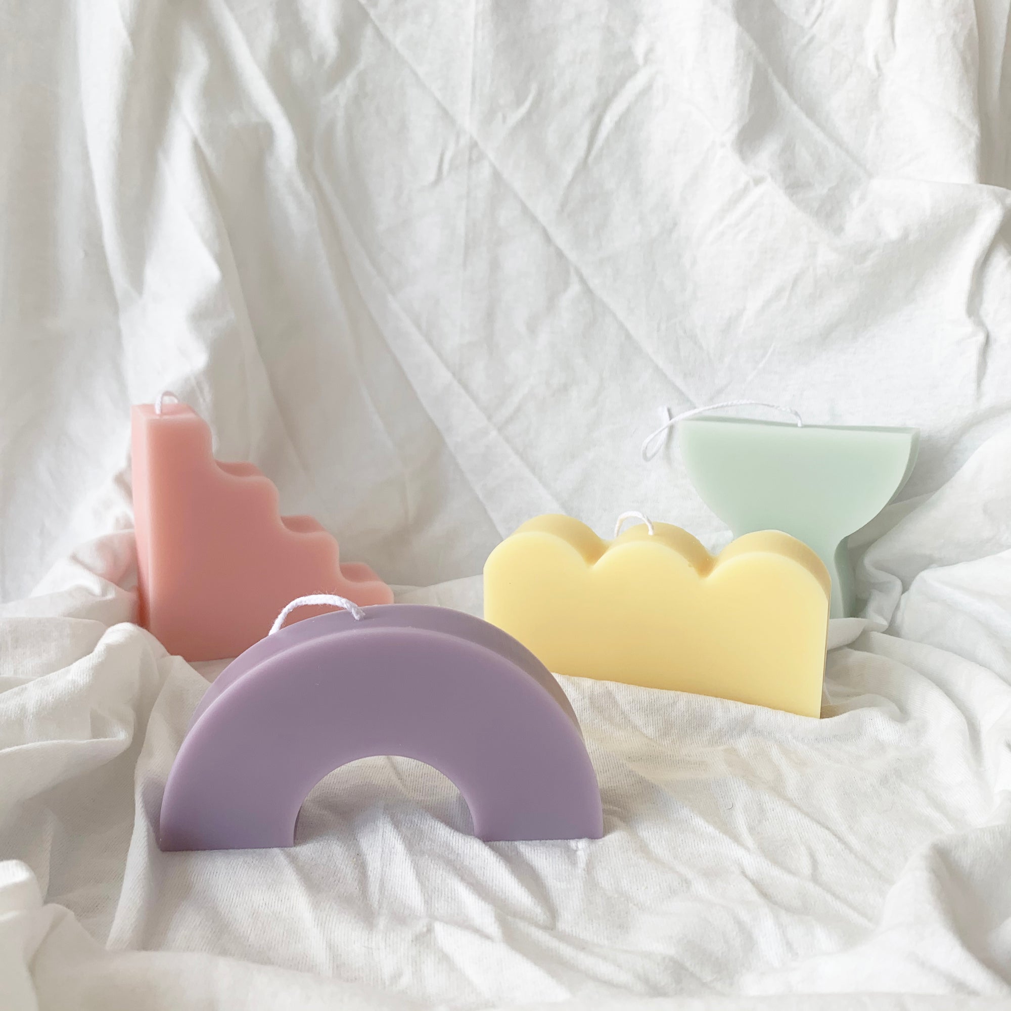 Pastel Color Abstract Shape Soy Wax Candles │ Kawaii Candle