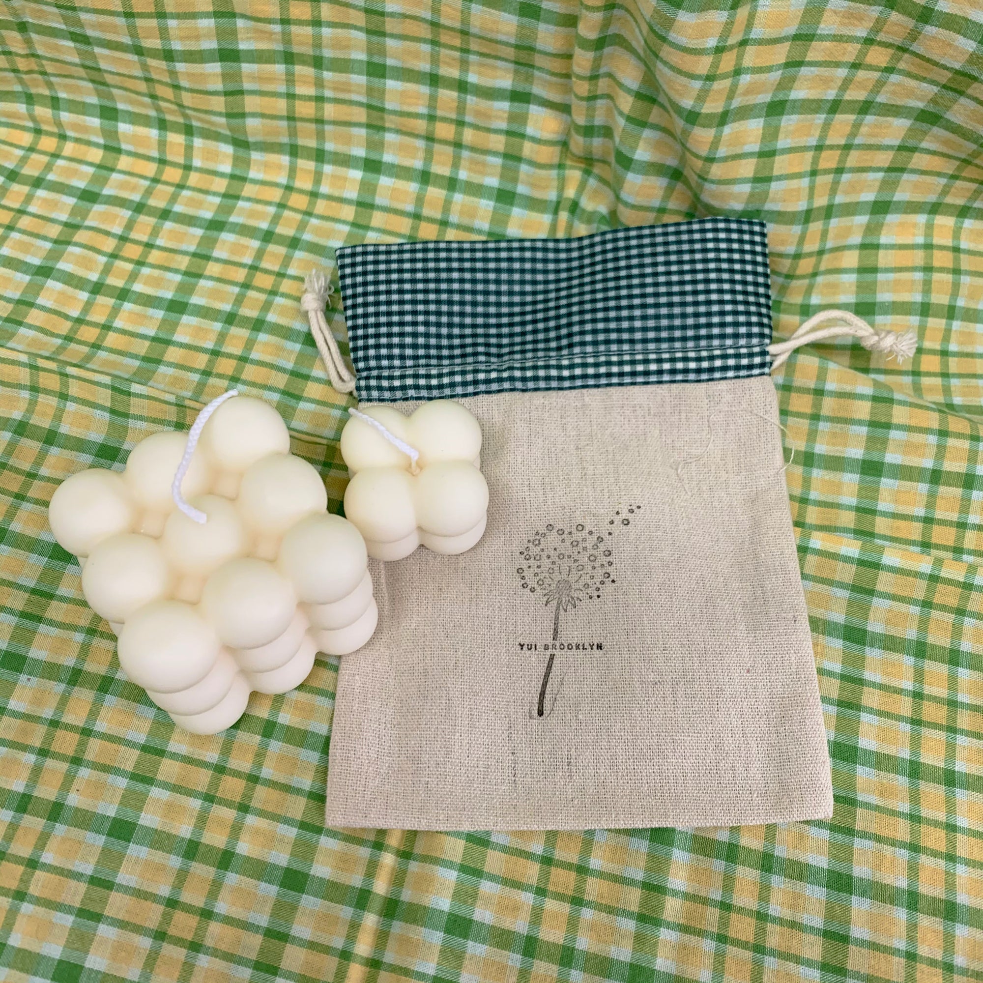 【Ready to ship】Large & Small Bubble Soy & BeesWax Candle + 100% Cotton Bag