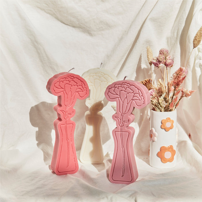 Carnation Shaped Soy Wax Candle │ Mother's day gift │ Yui Brooklyn