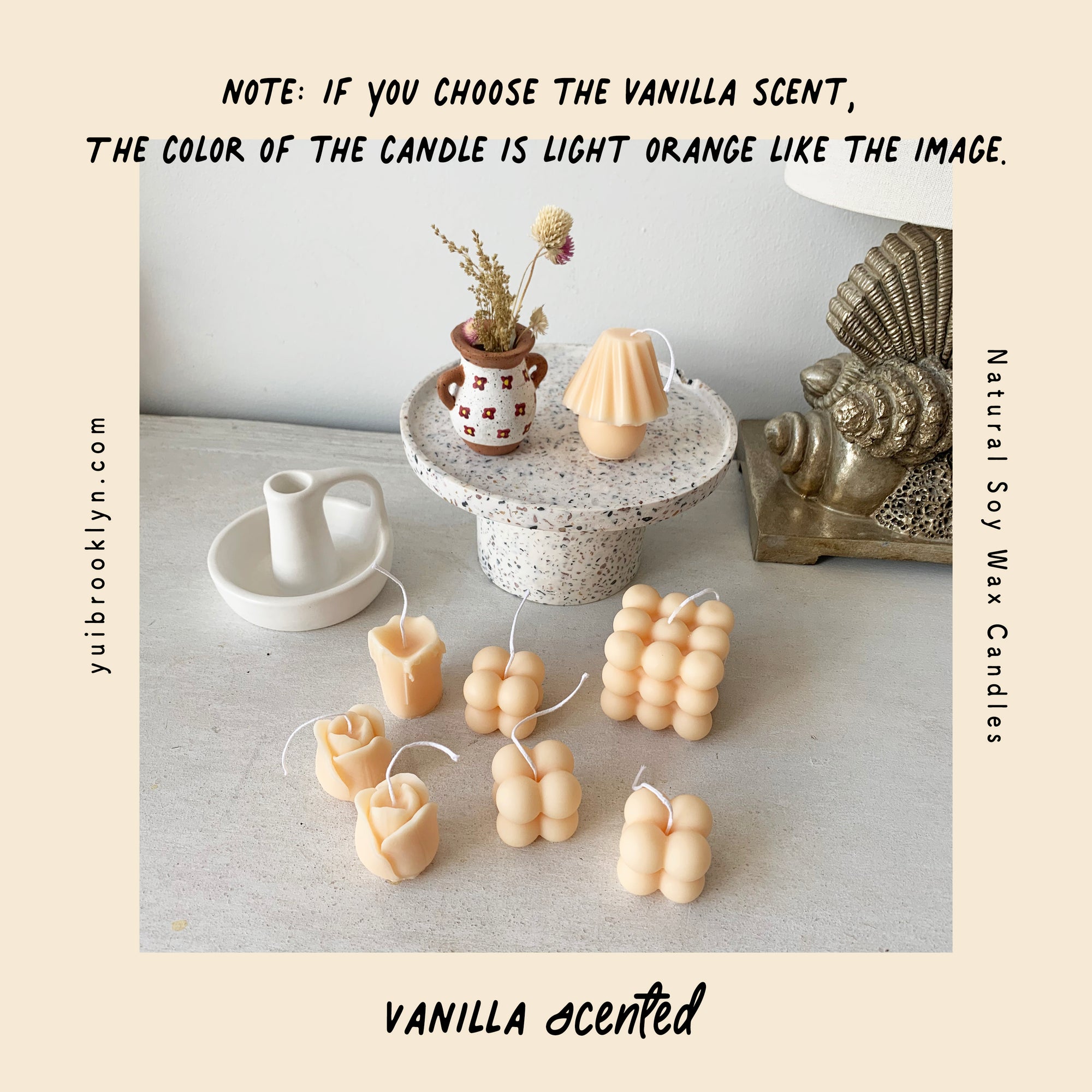 Geometric Cube Shape Candle & 8oz Candle Pack  │ Kawaii Candle