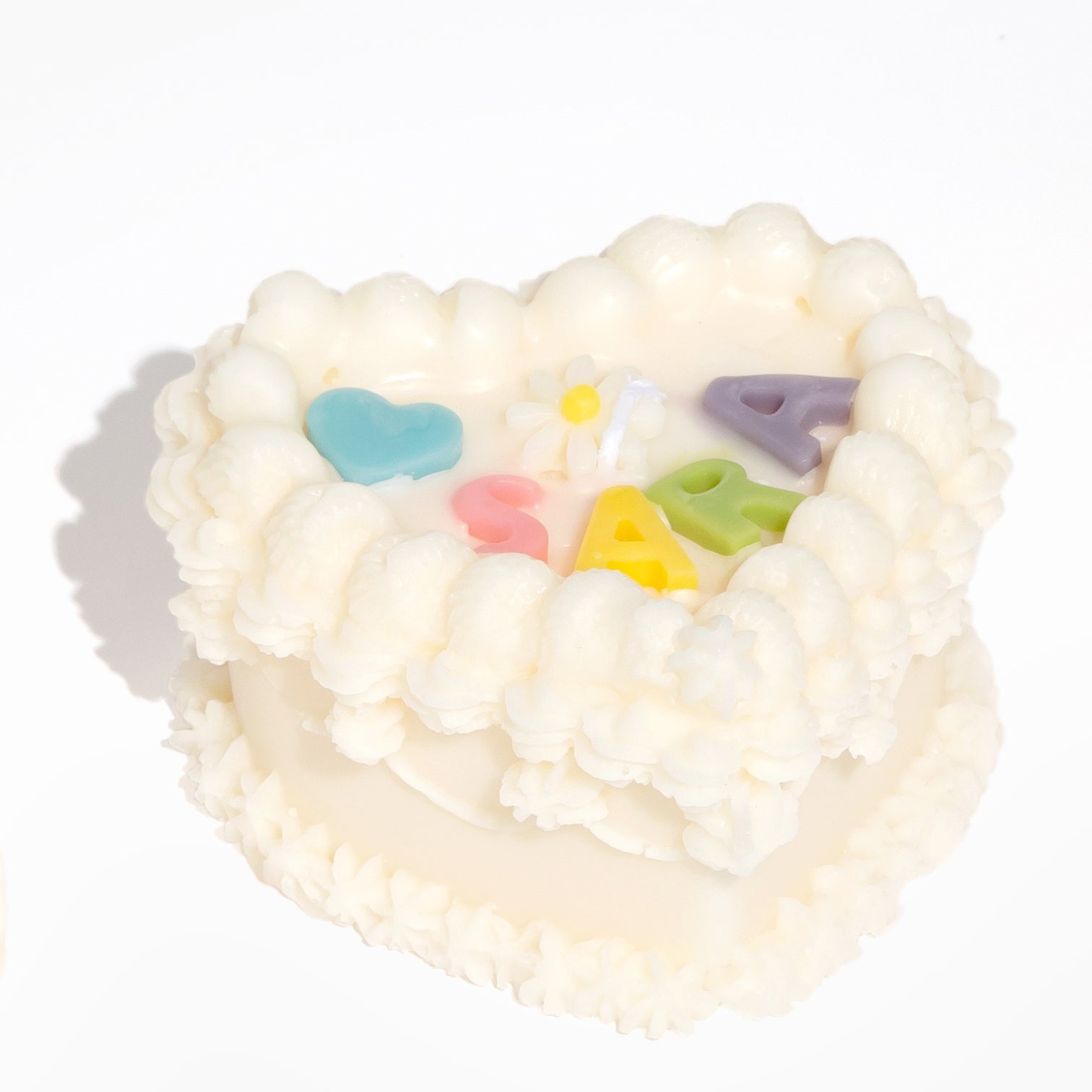 Personalized Heart Cake Shaped Soy & BeesWax Candle