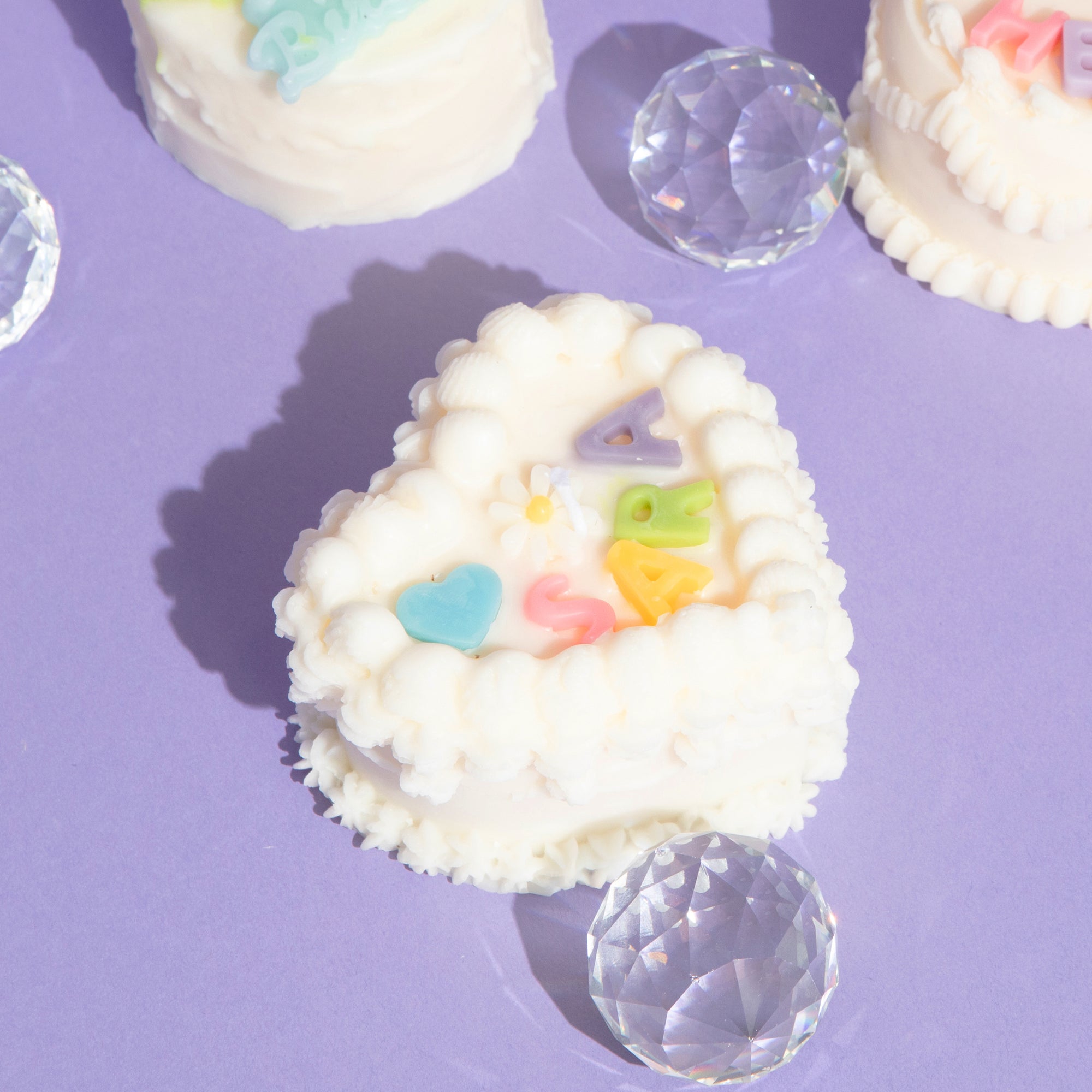 Personalized Heart Cake Shaped Soy & BeesWax Candle