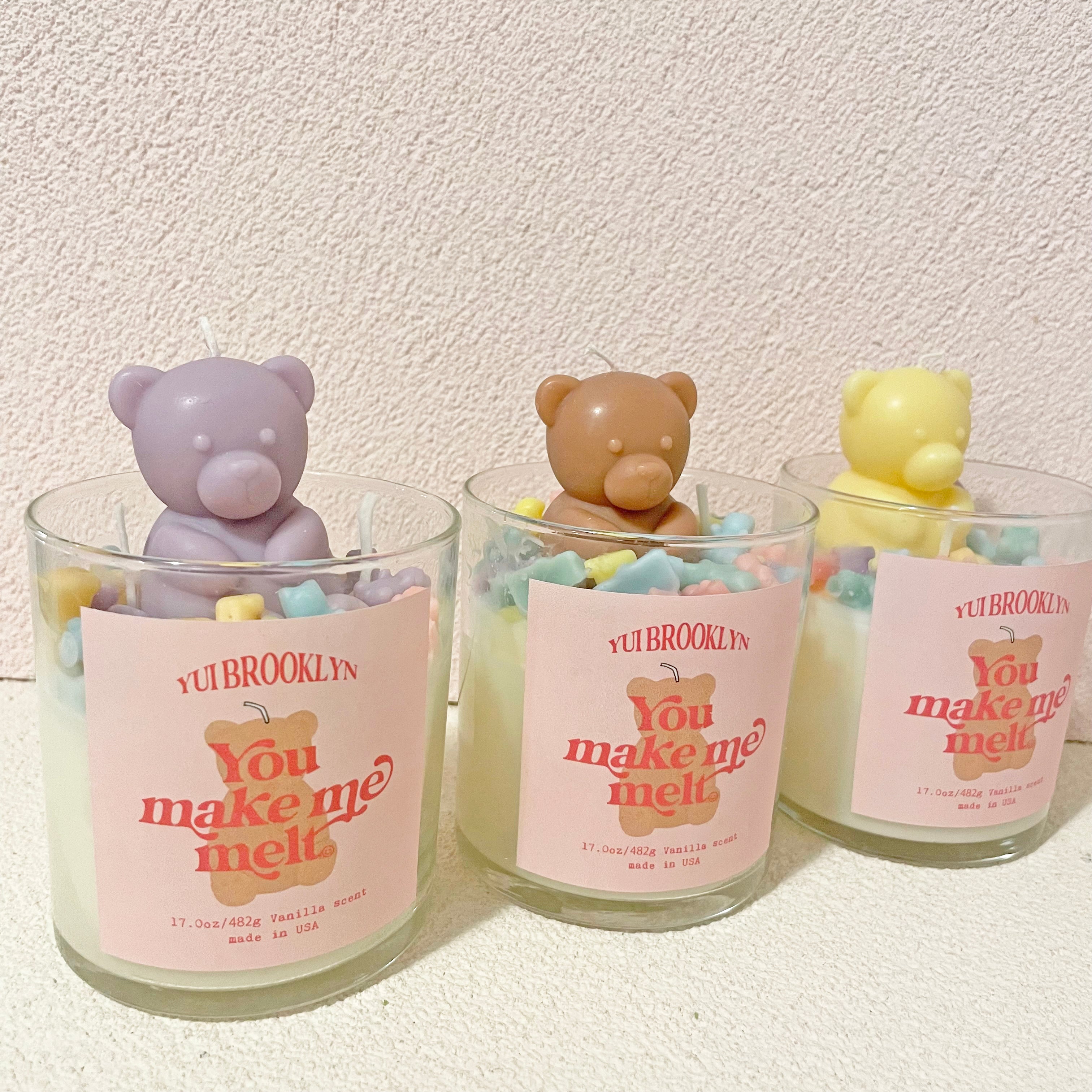 Scented Jar candle with Teddy bear on top │ Soy Wax Candle – Yui