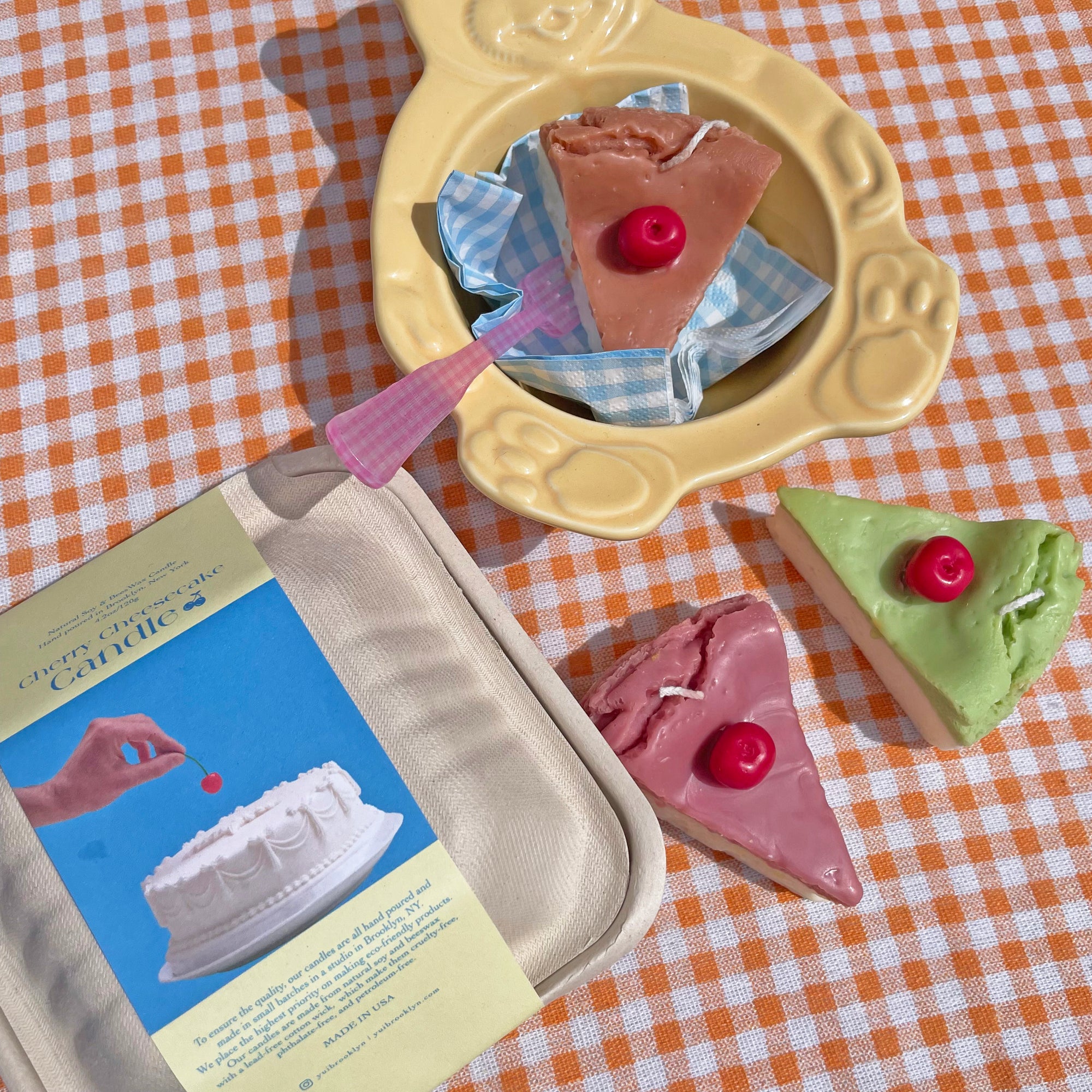 Cheese Cake Shaped Soy Wax Candle │ Kawaii Candle │ Yui Brooklyn