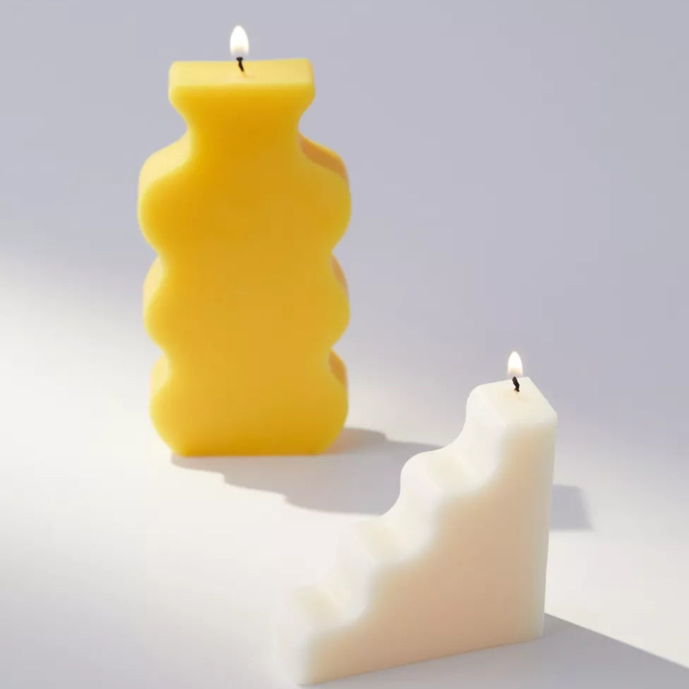 【Ready to ship】Abstract TypeF Wavy shaped Soy & BeesWax Candle