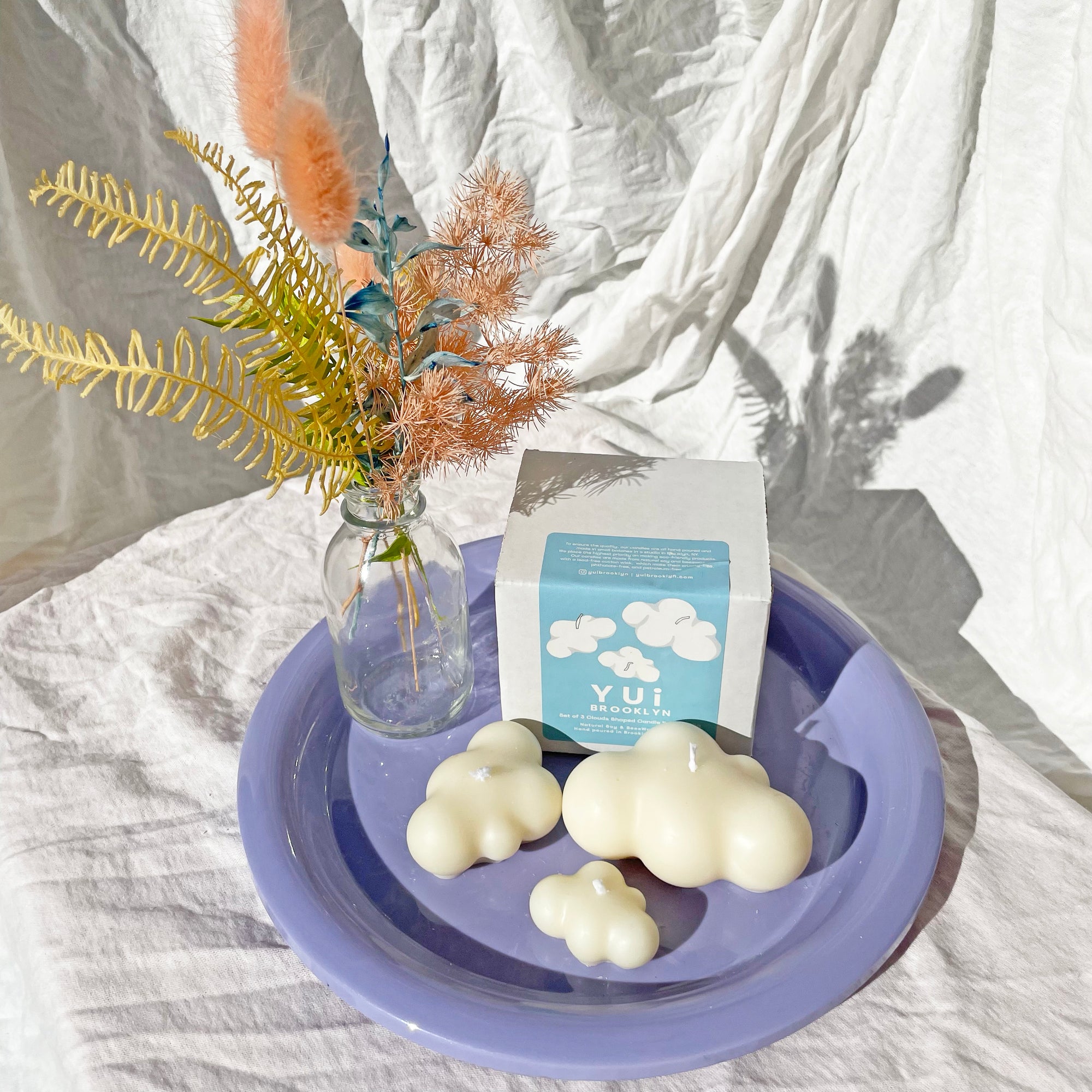 【Ready to ship】Set of 3 Cloud Shaped Soy & BeesWax Candle