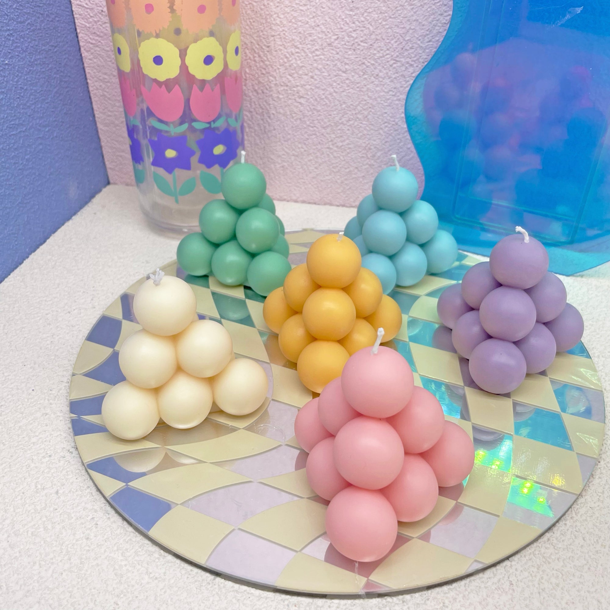 Pyramid Bubble Shaped Soy wax Candle │ Kawaii Candle │ Yui Brooklyn