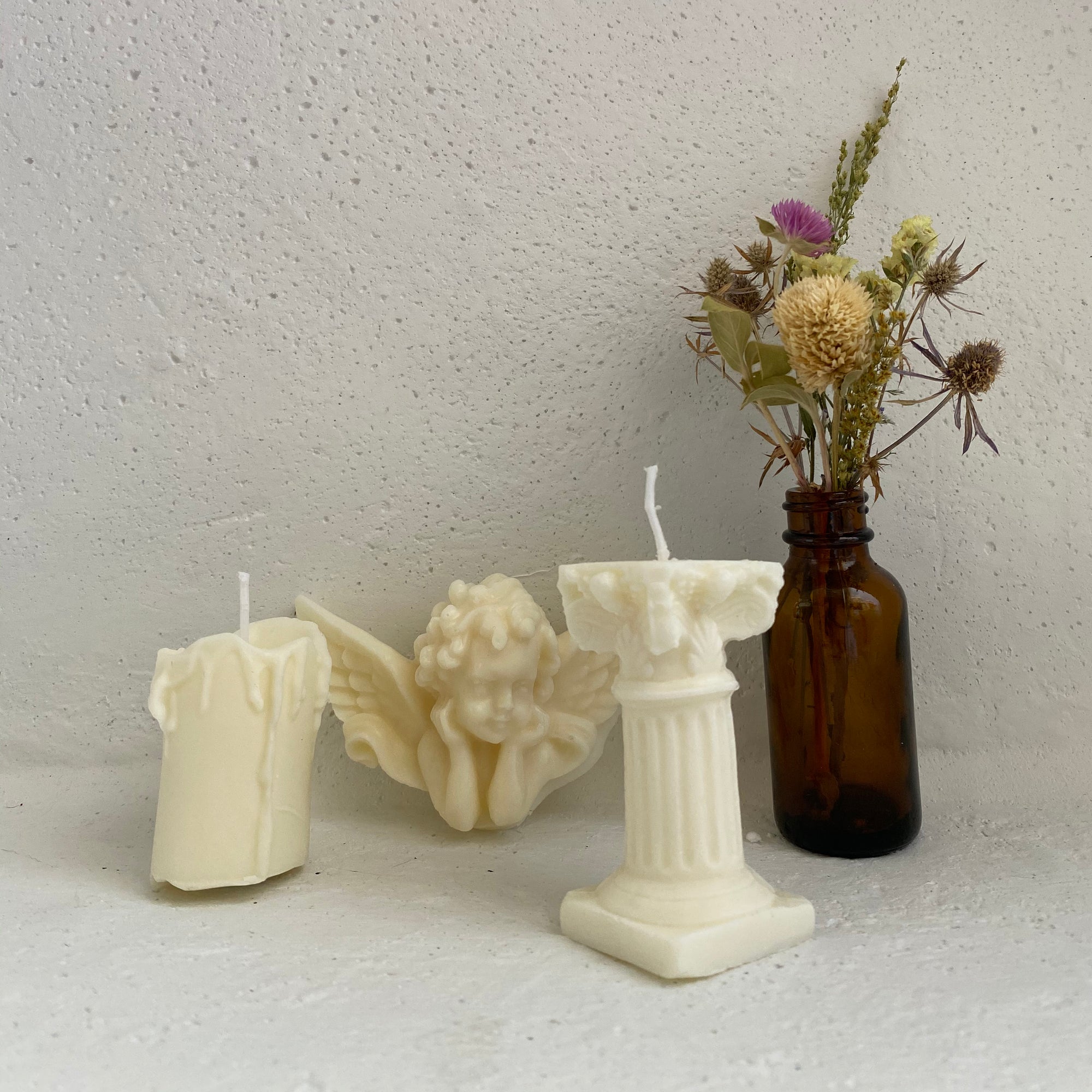 Angel Wax Melt + Roma Pillar + Melting Shape Candle set │ Kawaii Candle