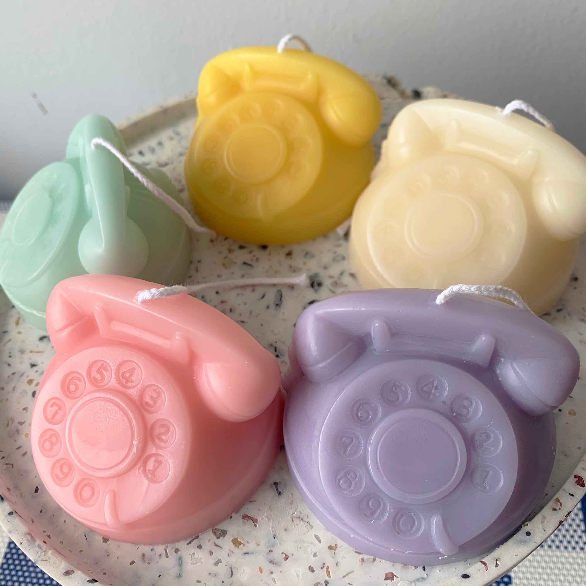Colorful Retro Rotary Dial Phone Shape Candle │ Kawaii Candle