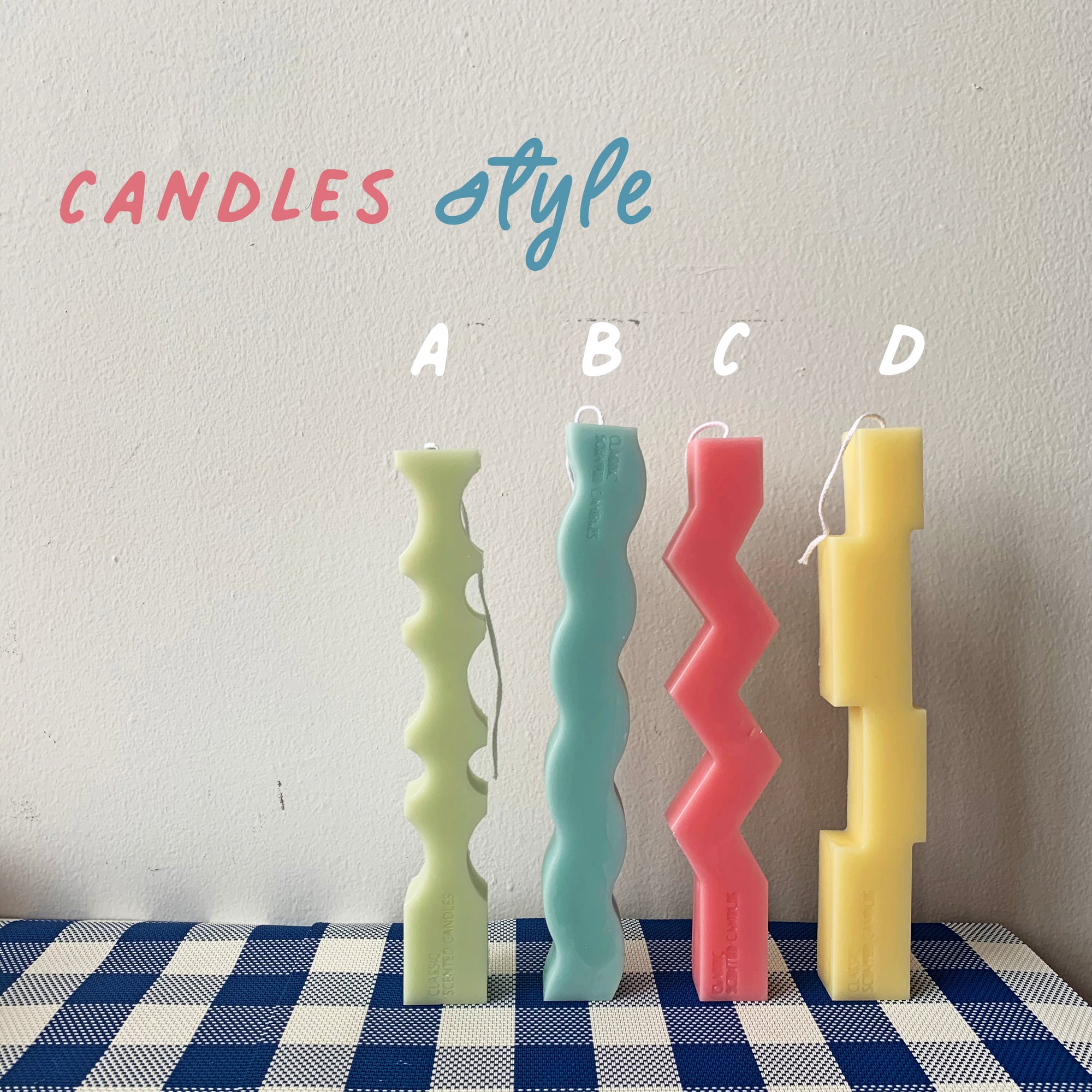 Colorful Squiggle & Zig-zag Candle │ Kawaii Candle