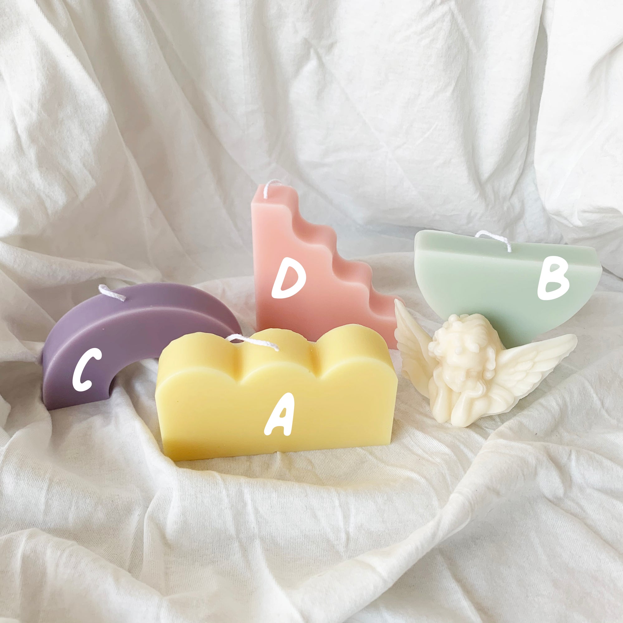 Pastel Color Abstract Shape Soy Wax Candles │ Kawaii Candle