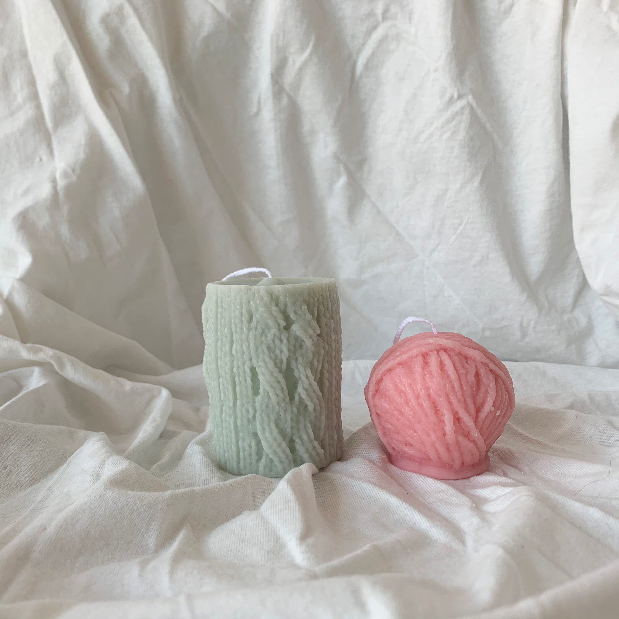 Colorful Yarn Ball Candle & Knitted Candle│ Kawaii Candle