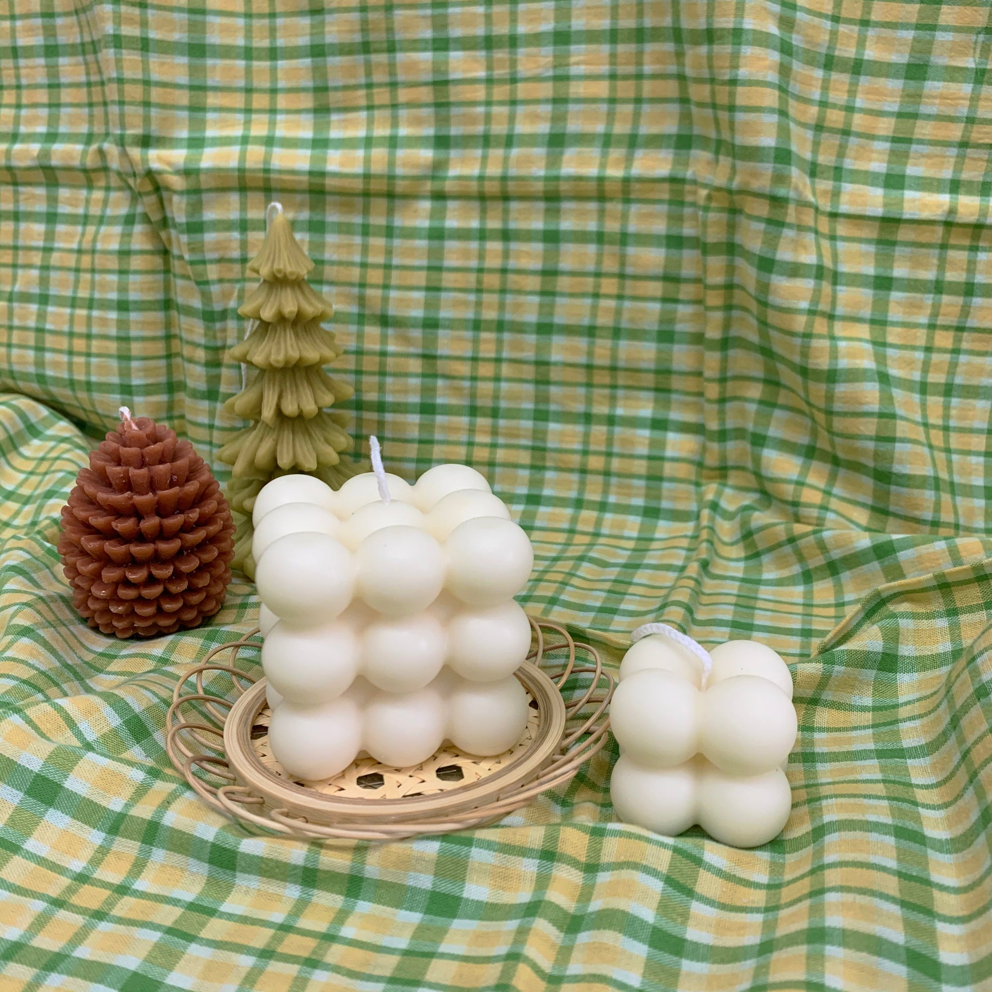 【Ready to ship】Large & Small Bubble Soy & BeesWax Candle + 100% Cotton Bag