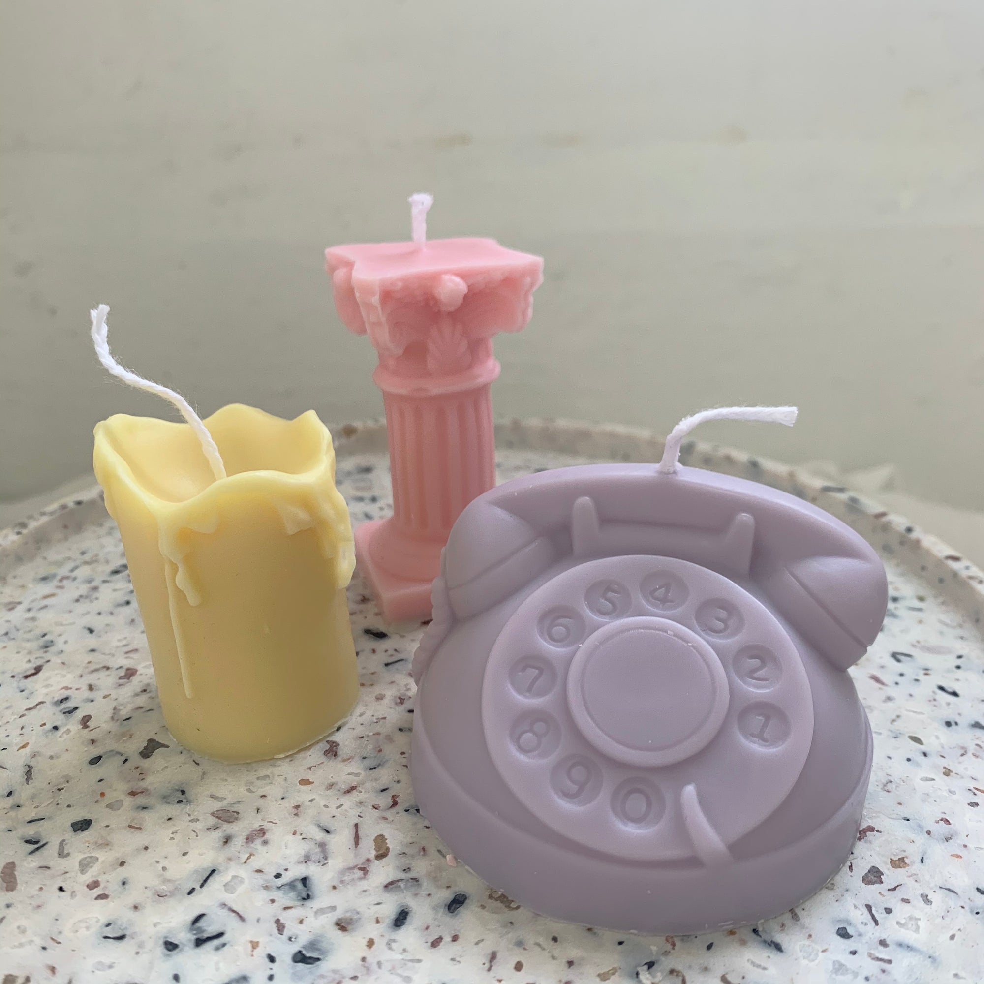 Colorful Retro Rotary Dial Phone Shape Candle │ Kawaii Candle