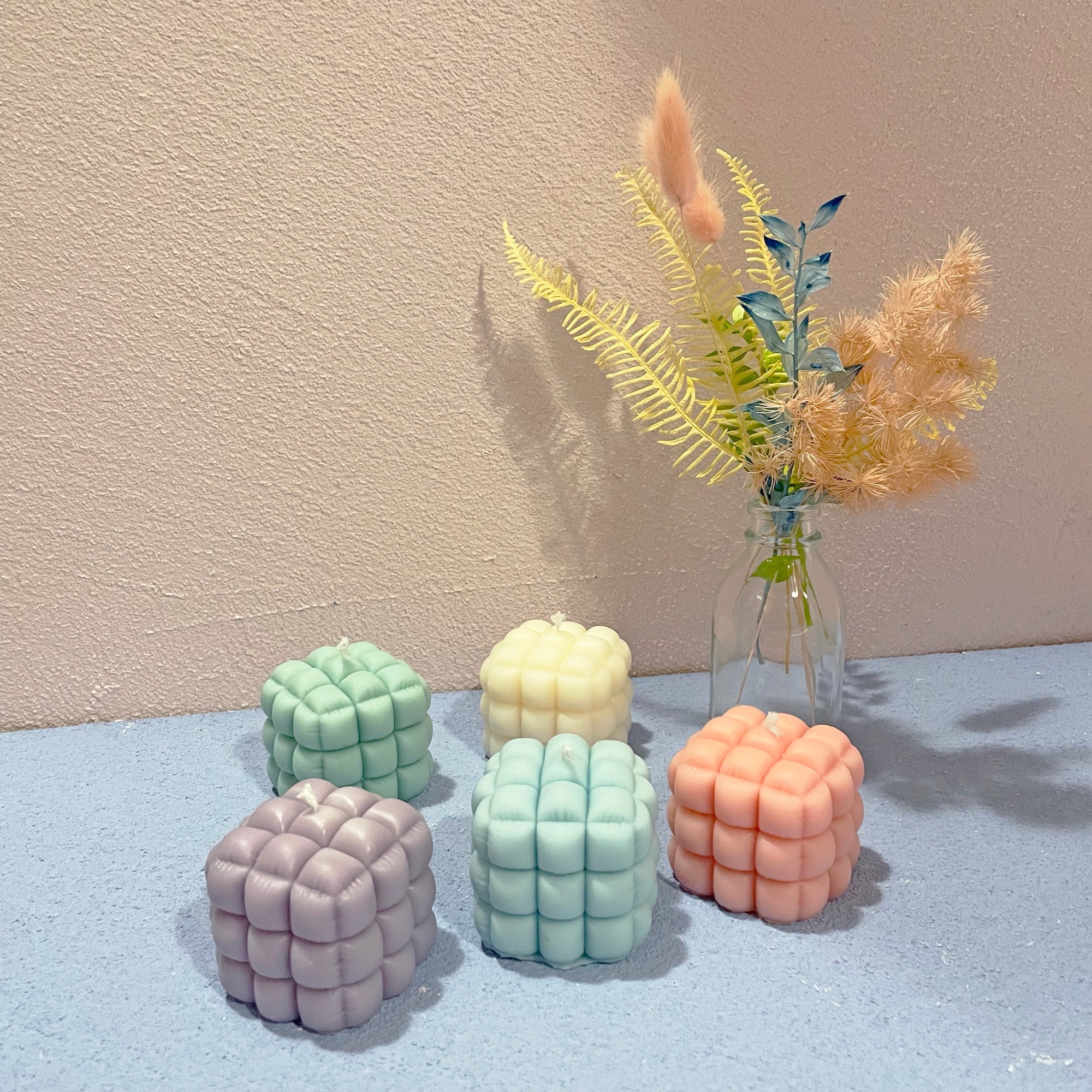 【Ready to ship】Puff Bubble Shaped Soy & BeesWax Candle