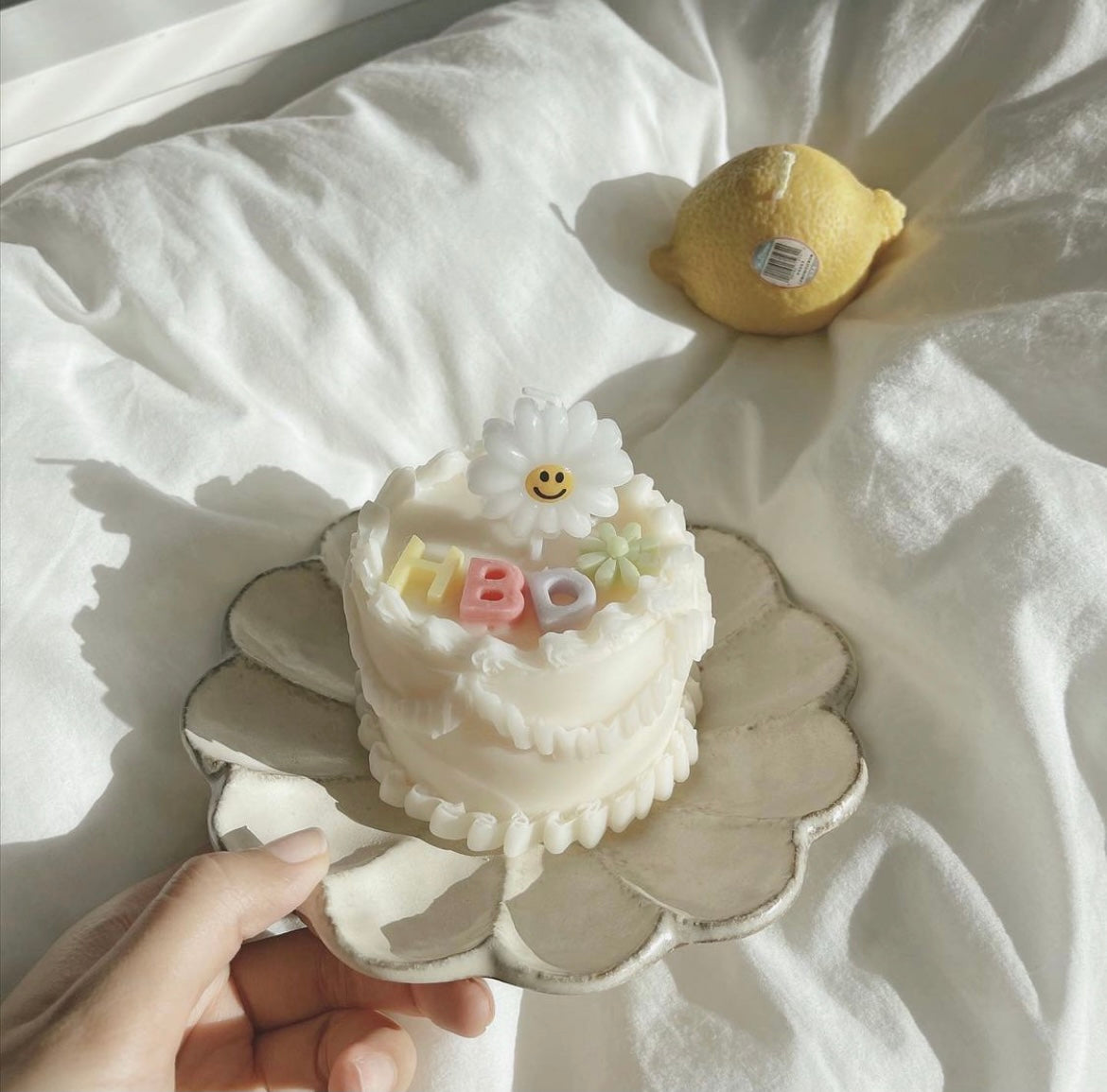 Personalized Cake Shaped Soy & BeesWax Candle
