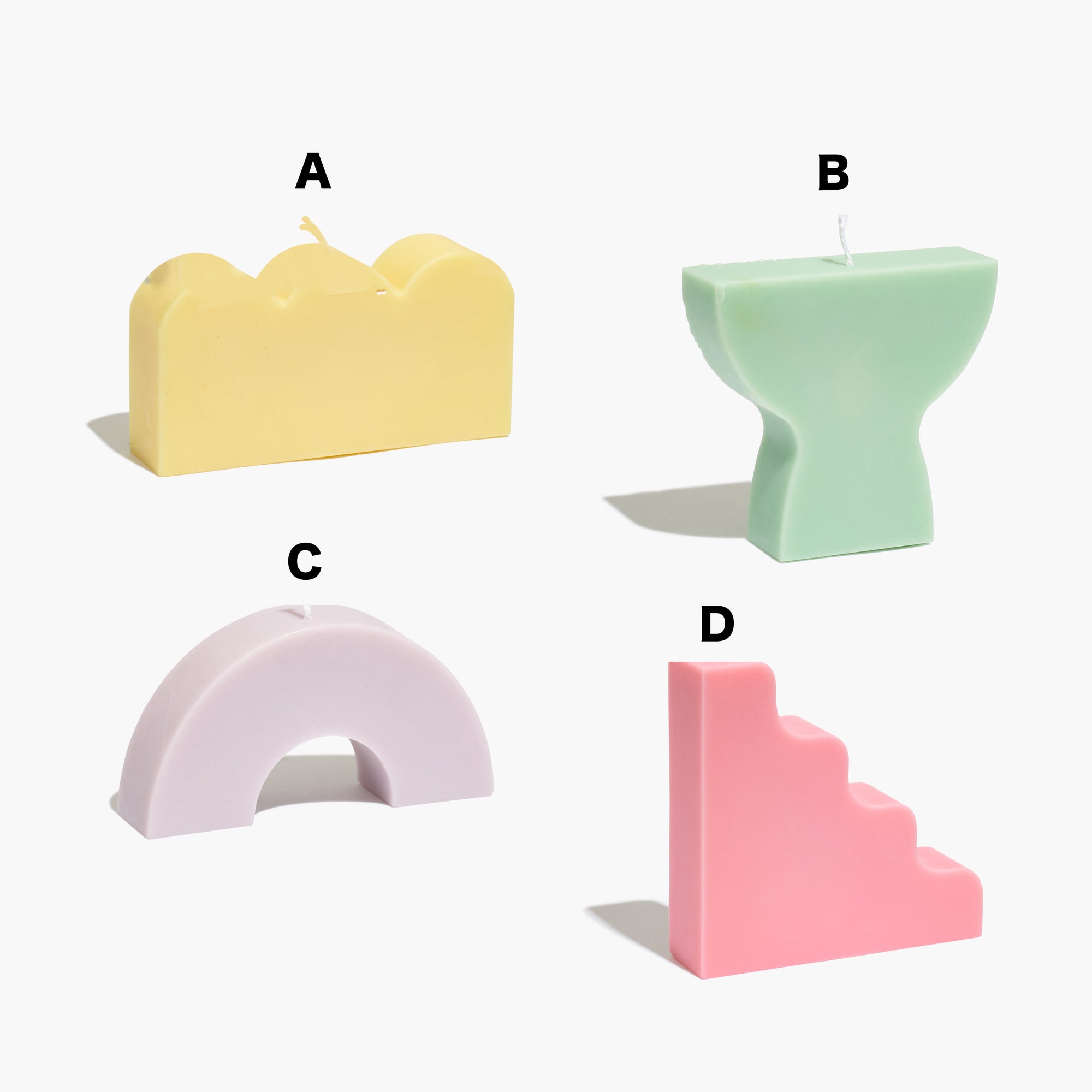 【Ready to ship】Pastel Abstract Shaped Soy & BeesWax Candle
