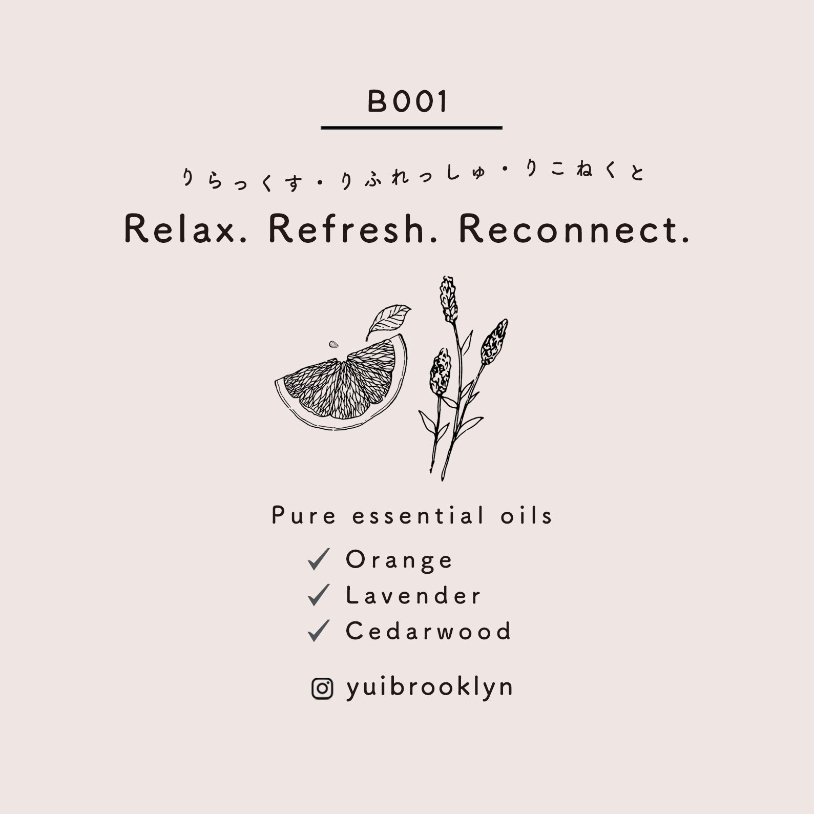 Relax. Refresh. Reconnect.  Signature Candle 【100% Pure Essential Oils】