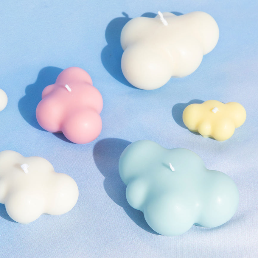 【Ready to ship】Set of 3 Pastel Cloud Shaped Soy & BeesWax Candle